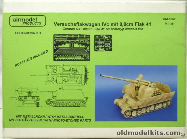 Airmodel 1/35 Versuchsflakwagen IVc Mit 8.8cm Flak 41 - German 88mm Self Propelled Flak 41 Gun On Prototype Chassis IVc, AM-1057 plastic model kit