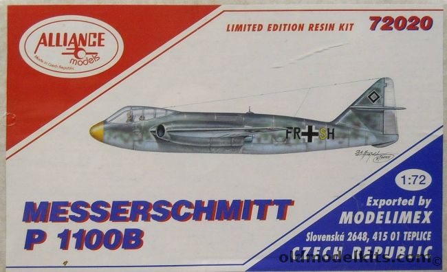 Alliance 1/72 Messerschmitt P.1100B - (P-1100 B), 72020 plastic model kit