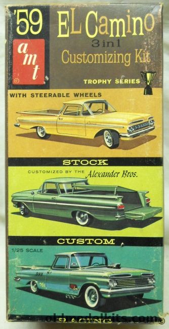 AMT 1/25 1959 El Camino Chevrolet 3 in 1 Customizing Kit - Stock / Custom / Racing, 2759-150 plastic model kit