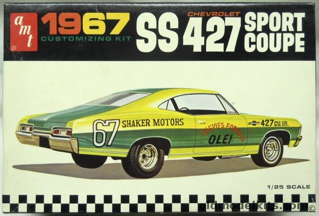 AMT 1/25 1967 Chevrolet Impala SS427 Sport Coupe - 3 In 1 Stock / Custom / Race, 6727-200 plastic model kit
