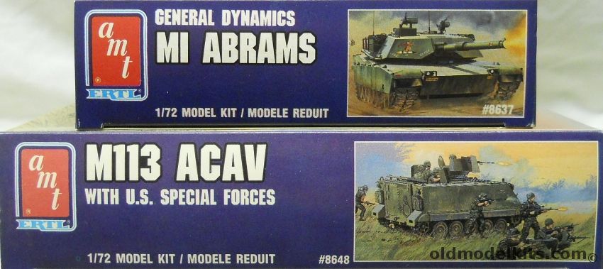 AMT 1/72 M1 Abrams Main Battle Tank And M113 ACAV With US Special Forces, 8637 plastic model kit