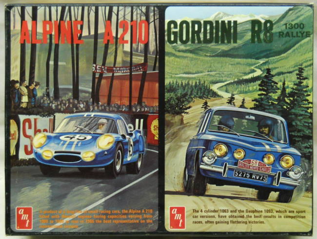 AMT 1/25 Alpine A210 and Gordini R8 1300 Rallye, T418 plastic model kit