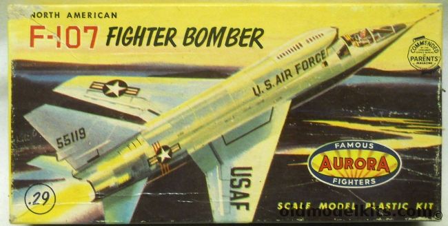 Aurora 1/114 North American F-107 Fighter Bomber, 295-29 plastic model kit
