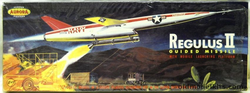 Aurora 1/48 Regulus II Guided Missile - With Mobile Launching Platform, 378-249 plastic model kit