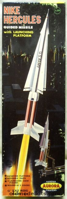 Aurora 1/48 Nike Hercules Missile - With Launching Platform MIM-14, 379-129 plastic model kit
