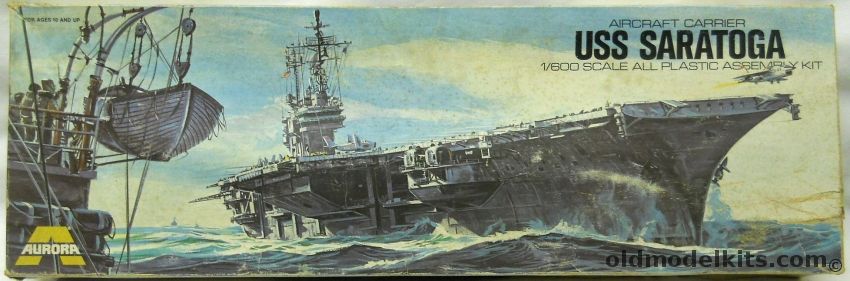 Aurora 1/600 USS Saratoga CV-60 - Aircraft Carrier - (also CV-59 Forrestal), 702 plastic model kit