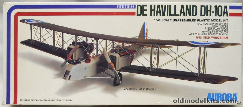 Aurora 1/48 De Havilland DH-10 Bomber, 786 plastic model kit