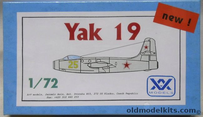 AV Models 1/72 Yakovlev Yak-19 - Prototype Early Soviet Jet Fighter Aircraft, AV109 plastic model kit