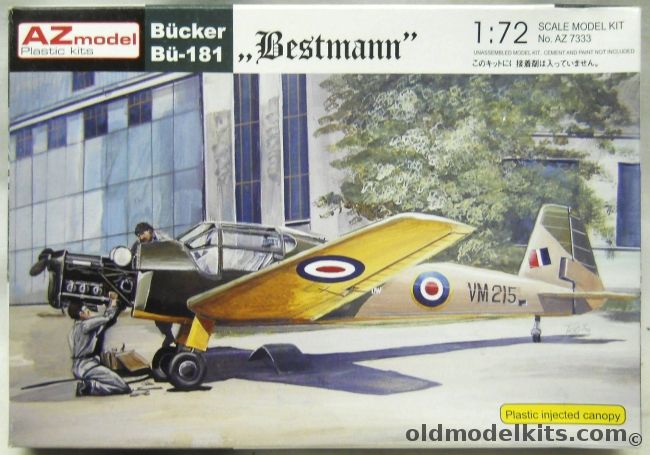 AZ Model 1/72 Bucker Bu-181 Bestmann - Poland / Switzerland / France / RAF / Hungary, AZ7333 plastic model kit