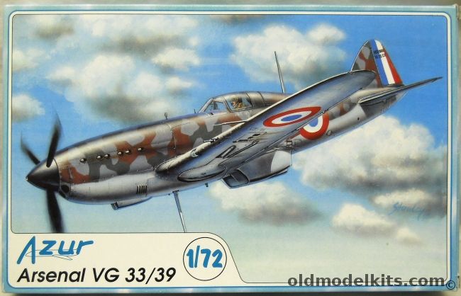 Azur 1/72 Arsenal VG-33/39 - VG-33 Tested By The Germans Probably At Rechlin / VG-33 French Air Force Unknown Unit And Date - VG-39 Prototype French Air Force Toulouse July 1940 - Bagged, 018 plastic model kit