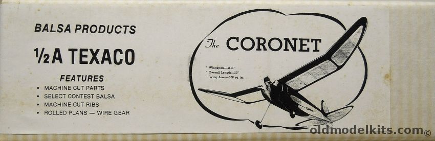 Balsa Products 1/2A The Coronet 1/2A Texaco Scale - 46.25 Inch Wingspan Flying Aircraft plastic model kit