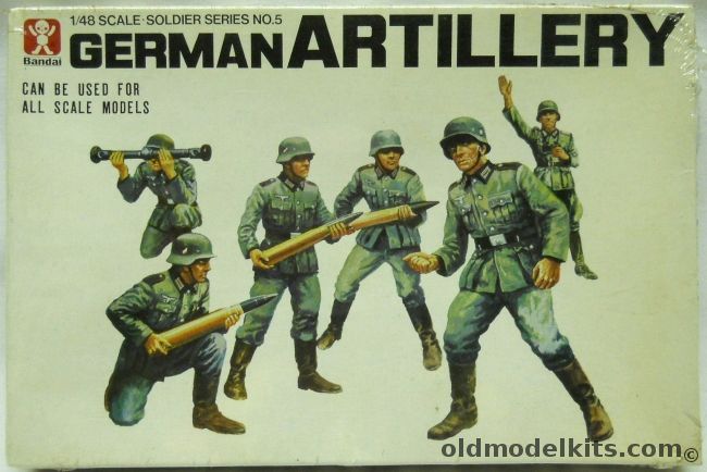 Bandai 1/48 German Artillery Soldiers, 8245 plastic model kit
