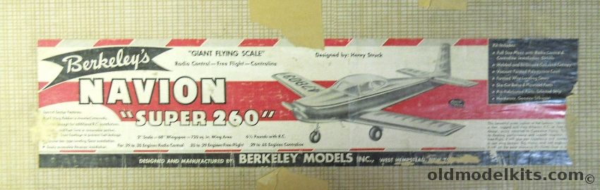 Berkeley 1/6 Navion Super 260 - 68 Inch Wingspan R/C Aircraft plastic model kit
