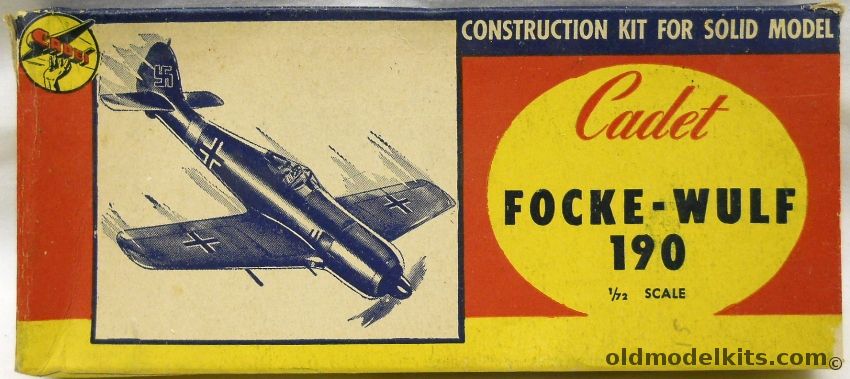 Cadet 1/72 Focke-Wulf FW-190 - Solid Wood Model, F-3 plastic model kit