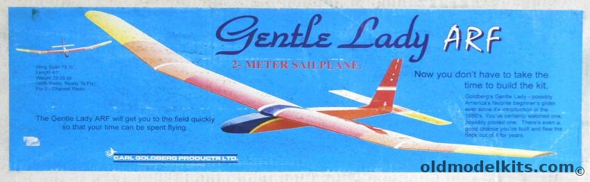 Carl Goldberg Models Gentle Lady ARF 2 Meter Sailplane - 78.25 Inch Wingspan Almost Ready To Fly R/C Glider, 12060 plastic model kit