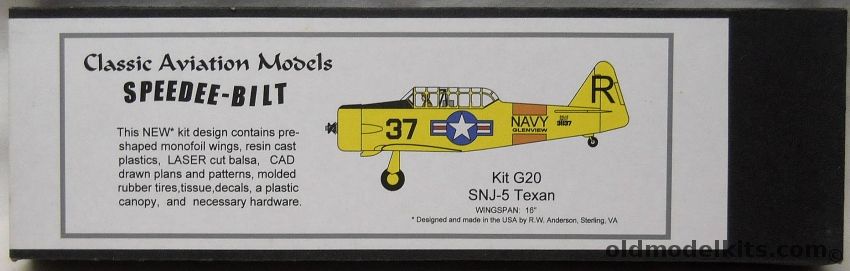 Classic Aviation Models SNJ-5 Texan Speedee-Bilt Flying Aircraft - (ex Monogram), G20 plastic model kit