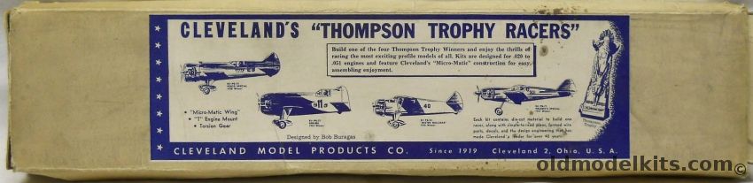 Cleveland Fokerts Special 1937 Thompson Trophy Racer - 18 Inch Long Profile Control Line Aircraft For .020 and .051 Gas Engines, PG-71 plastic model kit