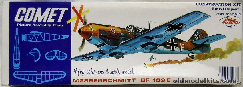 Comet Messerschmitt Bf-109E - 18 Inch Wingspan Flying Model, 3306 plastic model kit