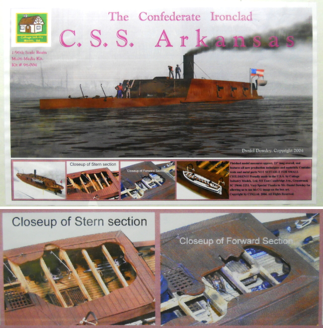 Cottage Industry Models Ltd 1/96 CSS Arkansas - Confederate Ironclad - With Interior Detail, 96-004 plastic model kit