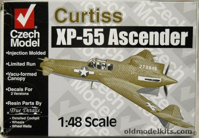 Czech Model 1/48 Curtiss XP-55 Ascender, 4806 plastic model kit
