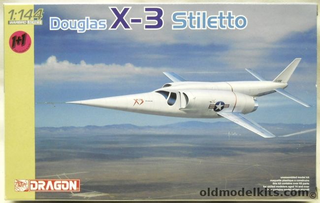 Dragon 1/144 TWO Douglas X-3 Stiletto, 4637 plastic model kit