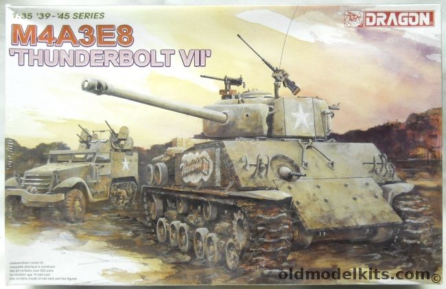 Dragon 1/35 M4A3E8 thunderbolt VII - Sherman Tank, 6183 plastic model kit