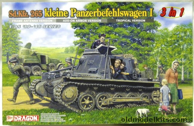 Dragon 1/35 Sd.Kfz.265 Kleine Panzerbefehlswagen I - 3 In 1 Issue, 6222 plastic model kit