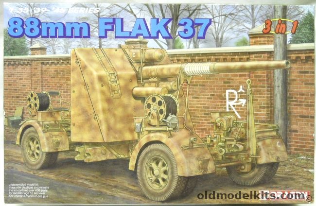 Dragon 1/35 88mm Flak 37 - 3 In 1 Kit, 6287 plastic model kit