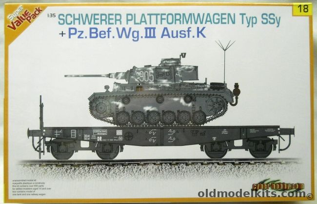 Dragon 1/35 Schwerer Plattformwagen Typ-ssy-and-Pz.Bef.Wg. III Ausf. K, 9118 plastic model kit