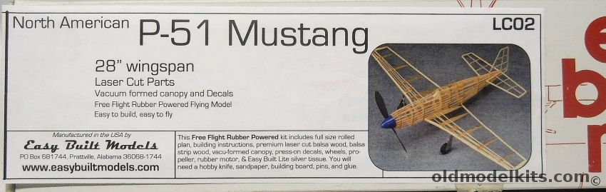 Easy Built Models P-51 Mustang - 38 Inch Wingspan Laser Cut Balsa Flying Model, LC02 plastic model kit