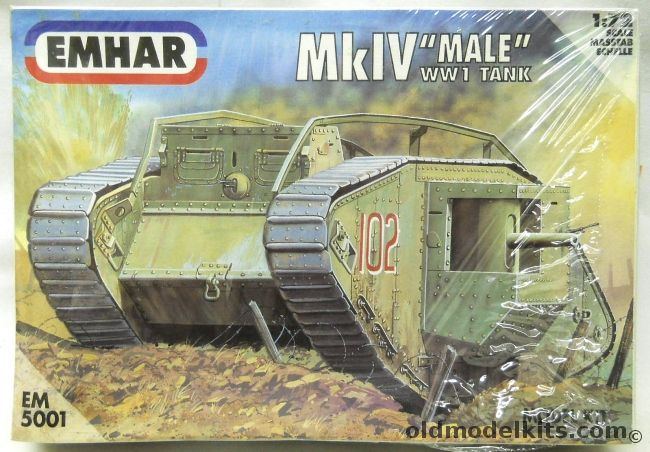 Emhar 1/72 MkIV Male WWI Heavy Tank, EM5001 plastic model kit