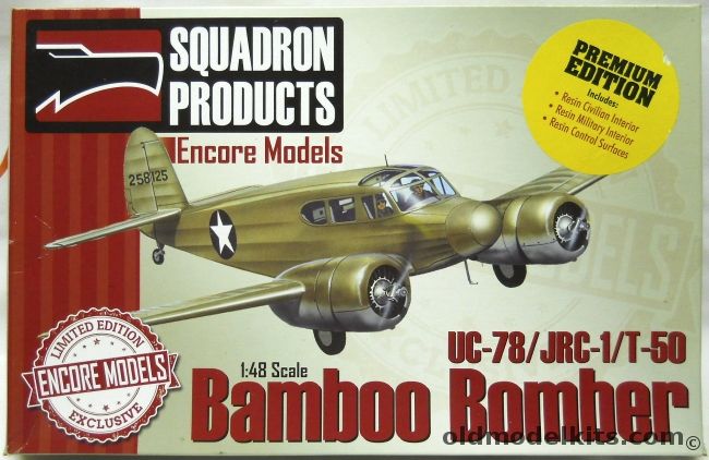 Encore 1/48 UC-78 / JRC-1 / T-50 Cessna Bamboo Bomber - Sky Kings T-50 Songbird In 1951 / USAAF UC-78 1943 / US Navy JRC-1 In 1943, 48108 plastic model kit