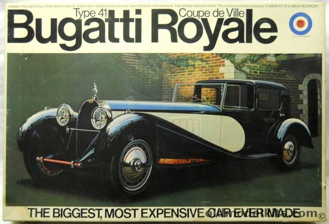 Entex 1/16 Type 41 Bugatti Royale Coupe de Ville - 'The Biggest Most Expensive Car Ever Made', 8451 plastic model kit