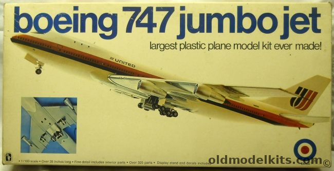 Entex 1/100 Boeing 747 Jumbo Jet United - (ex Doyusha), 8453 plastic model kit