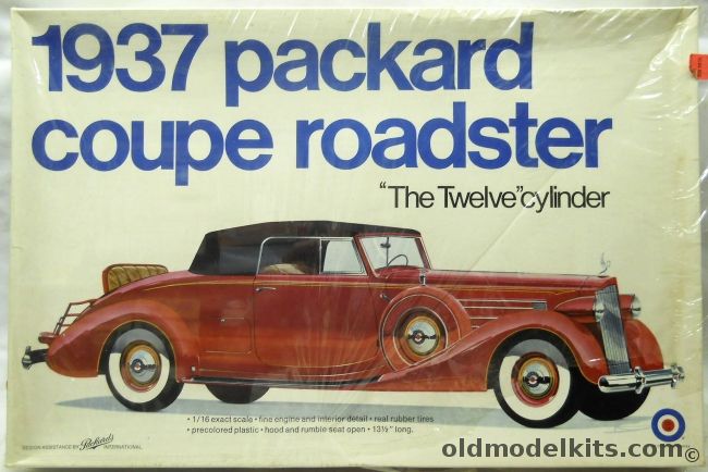 Entex 1/16 1937 Packard V-12 Roadster Coupe - ( ex Bandai), 8499 plastic model kit