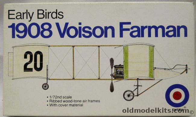 Entex 1/72 1908 Voison Farman - Early Birds Series (ex-Renwal / ex-Taimei), 8520A plastic model kit