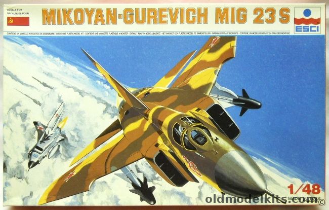 ESCI 1/48 Mikoyan Gurevich Mig-23 S Flogger B - 16th Frontal Aviation Command in East Germany or Kubinka Air Base Moscow Test Aircraft, 4022 plastic model kit