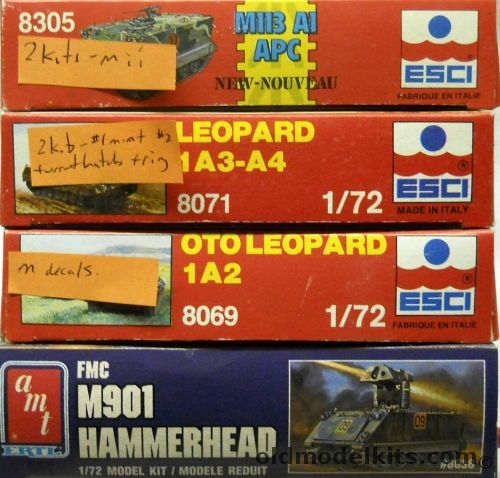 Hasegawa 1/72 TWO M113 A1 APC / TWO Leopard A3-A4 / OTO Leopard 1A2 / AMT M901 Hammerhead, 8305 plastic model kit