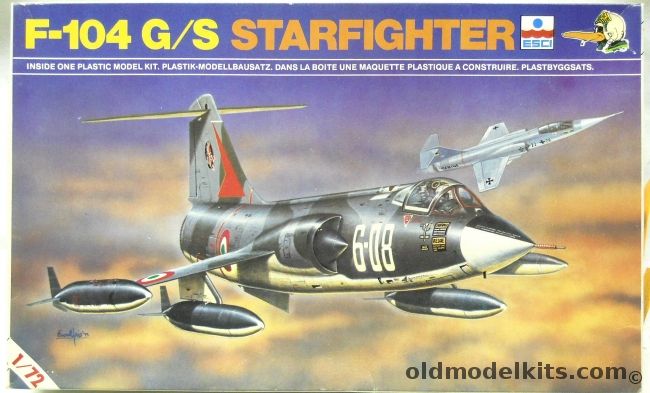 ESCI 1/72 THREE Lockheed F-104G Starfighter - Two F-104G/S Italy / Germany Marineflieger / Canadair RCAF /  Belgium and One F-104G Tiger Meet Canada Or Belgium, 9007 plastic model kit