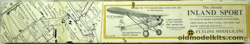 Flyline Models Inland Sport - 37.5 inch Wingspan for RC/Free Flight or Static Display, 113 plastic model kit
