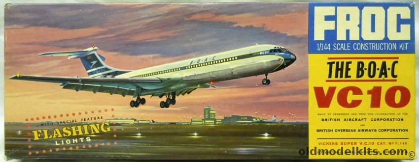 Frog 1/144 BOAC VC10 - With Special Flashing Lights - (VC-10), F140 plastic model kit