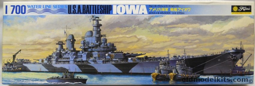 Fujimi 1/700 USS Iowa BB61 Battleship, WLB115 plastic model kit