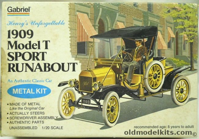 Gabriel 1/20 1909 Ford Model T Sport Runabout - (ex Hubley), 26441 plastic model kit