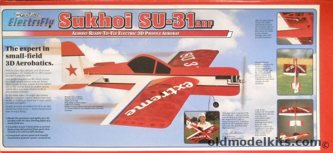 Great Planes Electrifly Sukhoi Su-31 ARF 3D- 39.4 Inch Wingspan Amost Ready To Fly R/C Aircraft, GPMA1185 plastic model kit