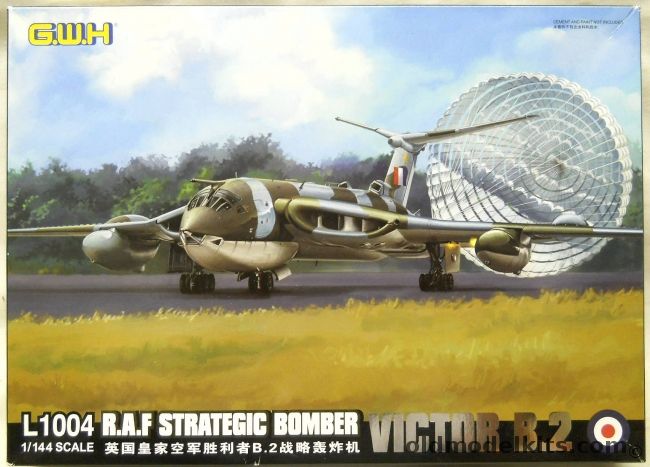 Great Wall 1/144 Victor B.2 RAF Strategic Bomber - RAF 100Sq 1963 / 138 Sq 1964 / 139 Sq 1962 / Aircraft XH675 - (GWH), L1004 plastic model kit