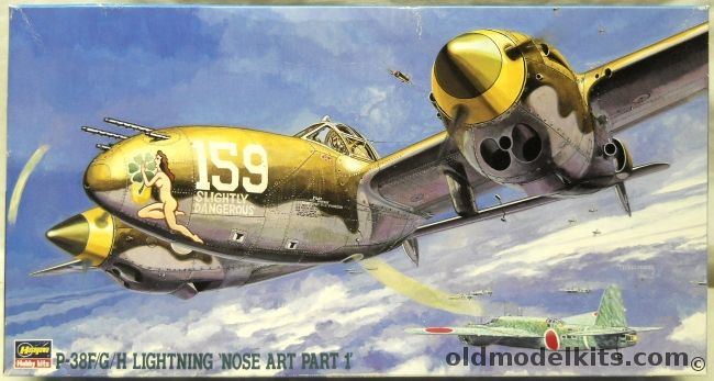 Hasegawa 1/72 P-38F / G / H / Lightning Nose Art Part 1 - Slightly Dangerous 432nd FS 475th FG 5th AF / Blood & Guts 432 FS 475 FG 5th AF / 55th FG / 94 FS 1 FG 12th AF, JT103 plastic model kit