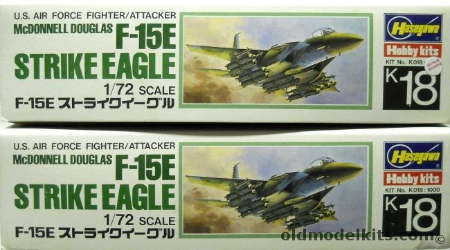 Hasegawa 1/72 THREE McDonnell Douglas F-15E Strike Eagle, K18 plastic model kit