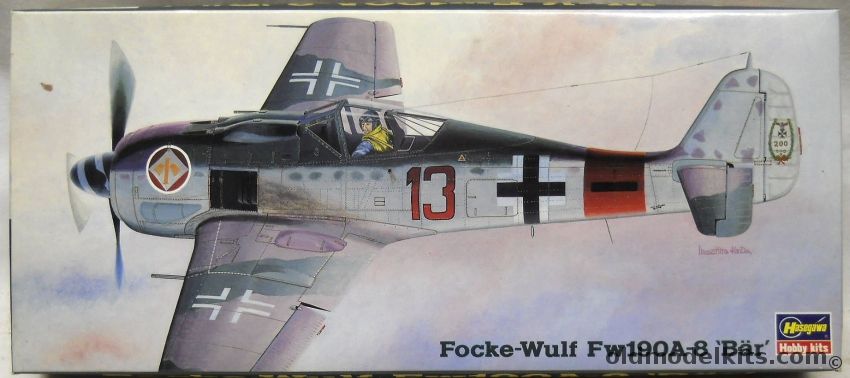 Hasegawa 1/72 Focke-Wulf Fw-190 A-8 Bar - Aircraft Of Luftwaffe Ace Hptm. Heinz Bar Kdr.II/JG1 - (Fw190A-8), AP115 plastic model kit
