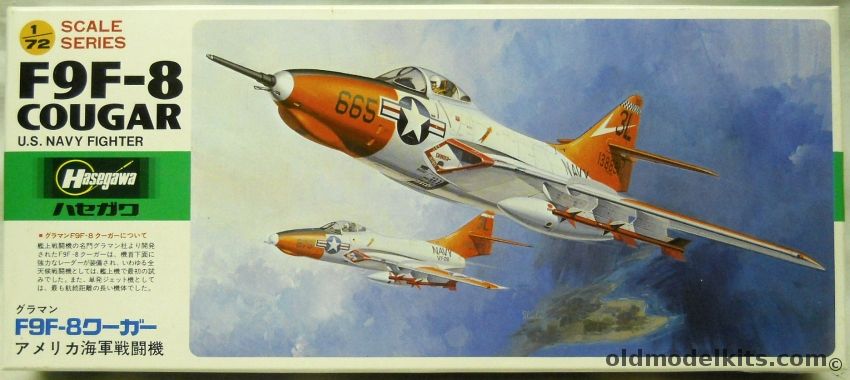 Hasegawa 1/72 Grumman F9F-8 (and TAF-9J) Cougar - US Navy VF-81 / VT-26 / Blue Angels - (F9F8), D12 plastic model kit