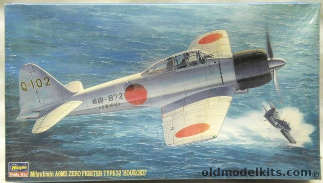 Hasegawa 1/48 Mitsubishi A6M3 Zero Fighter Type 32 Houkoku, JT121 plastic model kit